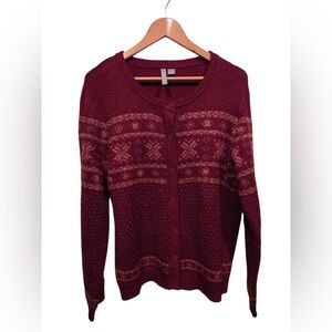 By Design Burgundy Knit Cardigan | XL
